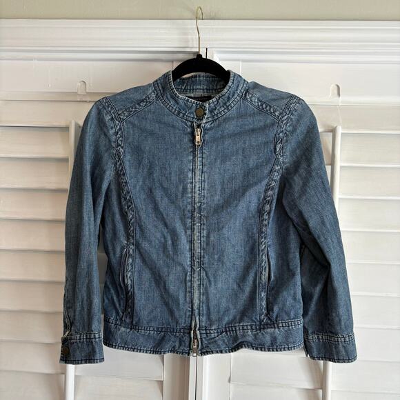 Tommy Hilfiger Zip Front Denim Jacket Size Small‎ - Picture 1 of 8